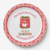 Ugly Sweater Funny Reindeer Weihnachtsfest Party Pappteller (Vorderseite)