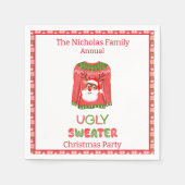 Ugly Sweater Funny Reindeer Weihnachtsfest Party Serviette (Vorderseite)