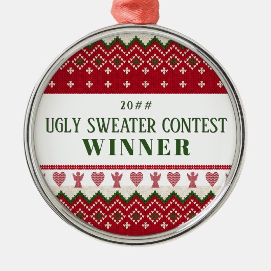 Ugly Sweater gegossen Hyge Angels Herz Weihnachten Ornament Aus Metall (Vorne)