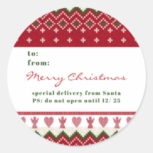 Ugly Sweater gegossen Hyge Angels Herz Weihnachten Runder Aufkleber