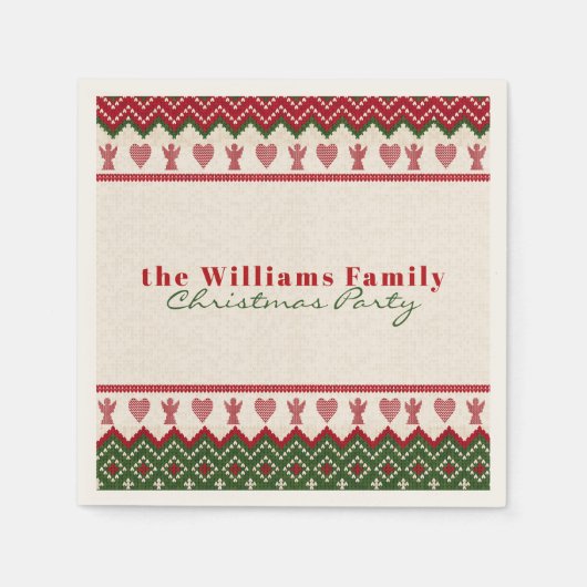 Ugly Sweater gegossen Hyge Angels Herz Weihnachten Serviette (Vorderseite)