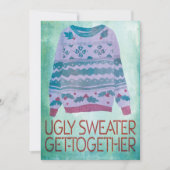 Ugly Sweater Get Together Holiday Party Einladung (Vorderseite)