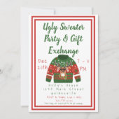 Ugly Sweater & Gift Exchange Weihnachtsfest Party Einladung (Vorderseite)