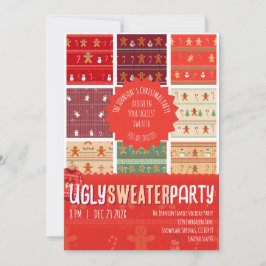 Ugly Sweater Gingerbread Knit Christmas Party Einladung
