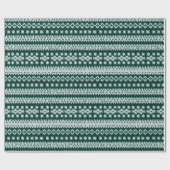 Ugly Sweater Green & White Imitate gegossene Schne Geschenkpapier (Flach)