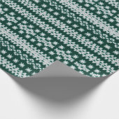 Ugly Sweater Green & White Imitate gegossene Schne Geschenkpapier (Ecke)