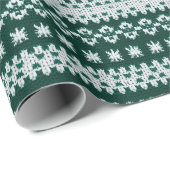 Ugly Sweater Green & White Imitate gegossene Schne Geschenkpapier (Rolleneckpunkt)
