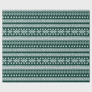 Ugly Sweater Green & White Imitate gegossene Schne Geschenkpapier