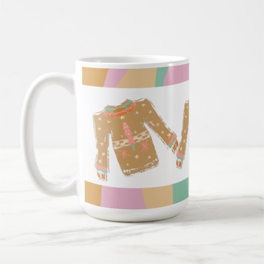 Ugly Sweater Groovy Christmas Pink Earthy Kaffeetasse (Links)