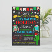 Ugly Sweater Holiday Fiesta Einladung (Stehend Vorderseite)