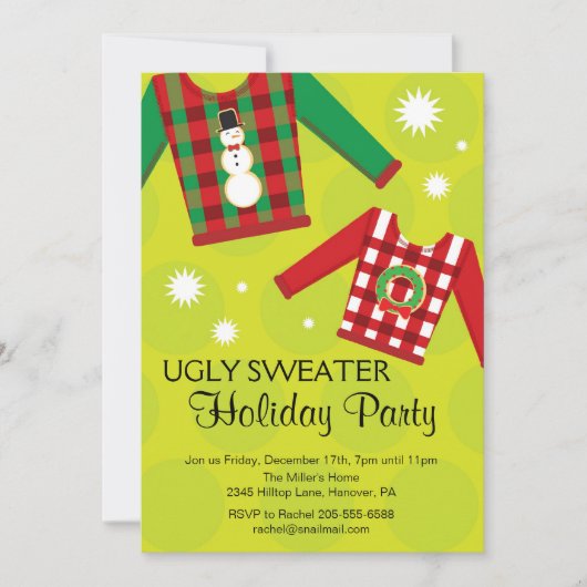 Ugly Sweater Holiday Party Einladungen (Vorderseite)