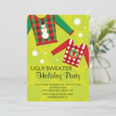 Ugly Sweater Holiday Party Einladungen (Stehend Vorderseite)