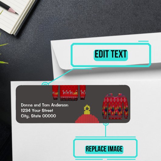 Ugly Sweater Holiday Party Einladungs-Label