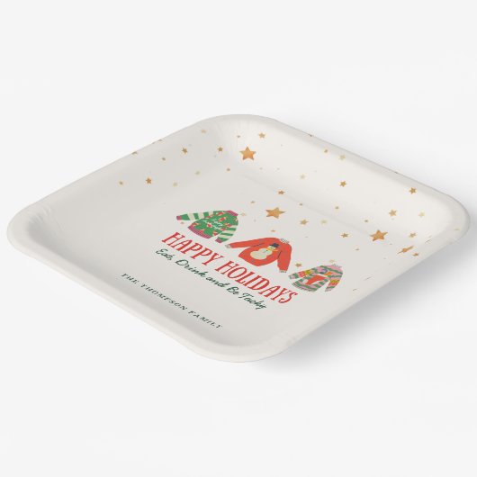 Ugly Sweater, Holiday Party Napkins Pappteller (Gewinkelt)