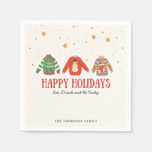 Ugly Sweater, Holiday Party Napkins Serviette (Vorderseite)