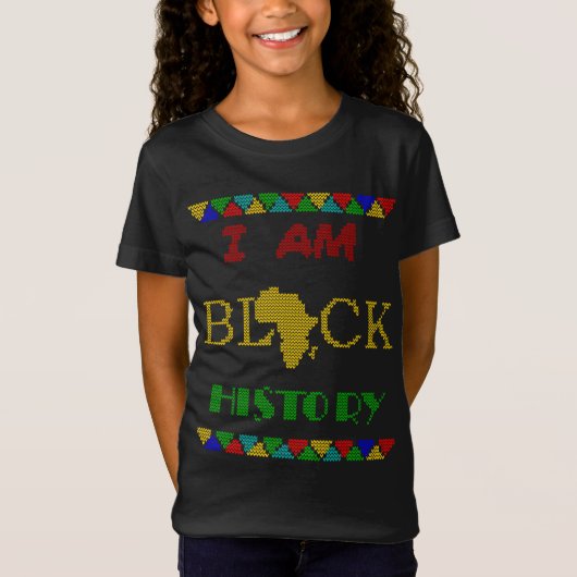 Ugly Sweater I bin Black History African Black Pri T-Shirt (Vorderseite)