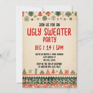 Ugly sweater Invitation | Christmas Holiday Invite Einladung