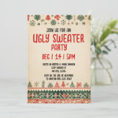 Ugly sweater Invitation | Christmas Holiday Invite Einladung (Stehend Vorderseite)