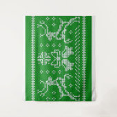 Ugly sweater jingle bells Christmas deers green Wandteppich (Vorderseite)