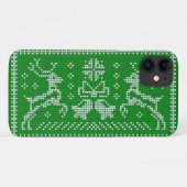Ugly Sweater Jingle Glocken Weihnachtsdehirsche gr Case-Mate iPhone Hülle (Rückseite (Horizontal))