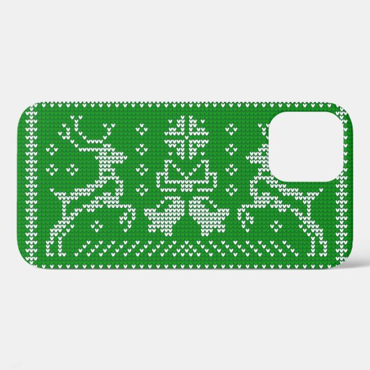 Ugly Sweater Jingle Glocken Weihnachtsdehirsche gr Case-Mate iPhone Hülle (Rückseite (Horizontal))