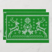 Ugly Sweater Jingle Glocken Weihnachtsdehirsche gr Einladung (Vorne/Hinten)