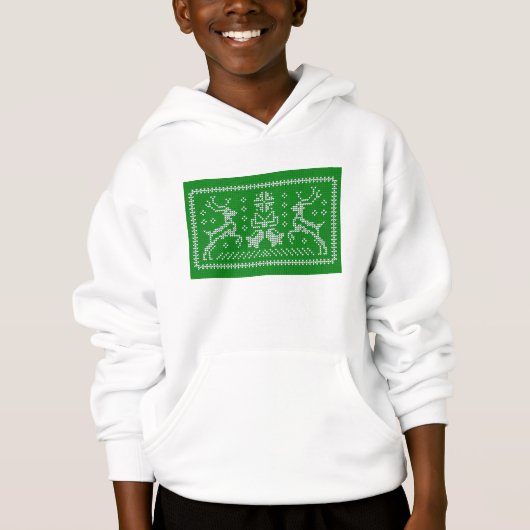Ugly Sweater Jingle Glocken Weihnachtsdehirsche gr Hoodie (Vorderseite)