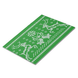 Ugly Sweater Jingle Glocken Weihnachtsdehirsche gr Notizblock