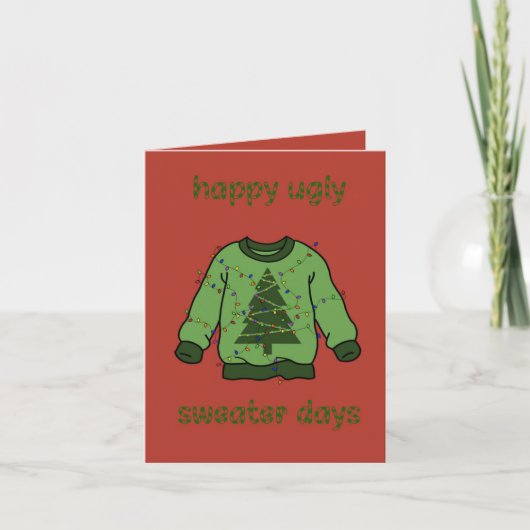 ‘Ugly sweater’ kerst Karte (Vorderseite)