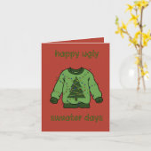 ‘Ugly sweater’ kerst Karte (Gelbe Blume)