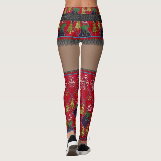 Ugly Sweater Kurz Skirt Oberschenkel | Dunkle Haut Leggings (Rückseite)
