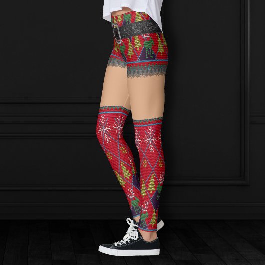 Ugly Sweater Kurz Skirt Oberschenkel | Mittelhaut Leggings