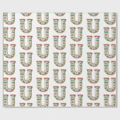 Ugly Sweater Letter U Christmas Geschenkpapier (Flach)