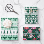 Ugly Sweater Minze und Dark Green Christmas Geschenkpapier Set<br><div class="desc">Dieses Set hat drei hässliche Weihnachtsmuster im Pullover, zwei Imitate Strick-Designs in Minzgrün, dunkelgrün und weiß mit Bögen, Weihnachtsbäumen, Heilige und Beeren und Schneeflocken, während das dritte Design niedliche handhässliche Pullover sind, die Santa, Rentier, Weihnachtsbäume, Schneemann und mehr auf einem dunkelgrünen Hintergrund haben. Sehen Sie sich die gesamte passende Auflistung...</div>
