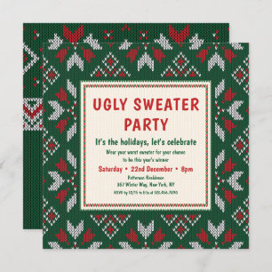 Ugly Sweater Modern Holiday Party Einladung