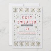 Ugly Sweater Modern Scandi Muster Weihnachts-Party Einladung (Vorderseite)