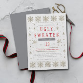 Ugly Sweater Modern Scandi Muster Weihnachts-Party Einladung