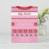 Ugly Sweater Moderne Feier Einladung (Stehend Vorderseite)