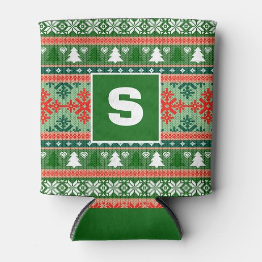 Ugly Sweater Monogram Dosenkühler (Vorderseite)