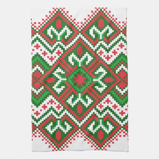 Ugly Sweater Muster Festivals Weihnachtshandtuch Geschirrtuch (Vertikal)