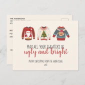 Ugly Sweater Non-Foto Urlaub Farbenfrohe Postkarte (Vorne/Hinten)