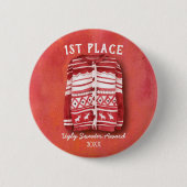 Ugly Sweater Office Christmas Party Award Button (Vorderseite)