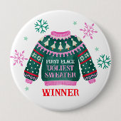 Ugly Sweater Party 1. Platz Gewinner Button (Vorderseite)