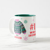 Ugly Sweater Party 1. Platz Gewinner des Wettbewer Zweifarbige Tasse (Vorderseite Links)