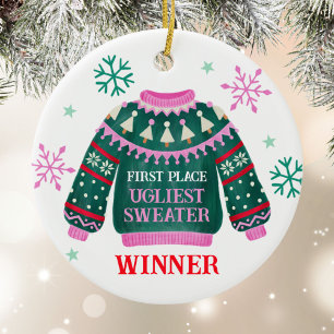 Ugly Sweater Party 1. Platz Gewinner Keramik Ornament