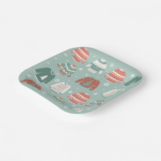 Ugly Sweater Party Dessert Teller (Gewinkelt)