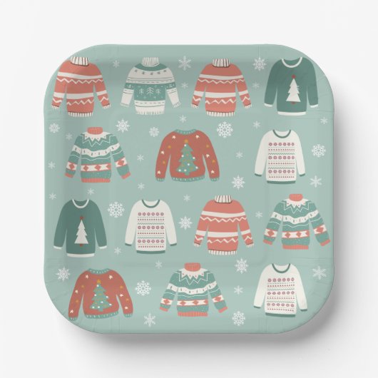 Ugly Sweater Party Dessert Teller (Vorderseite)