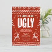 Ugly Sweater Party Einladung (Stehend Vorderseite)