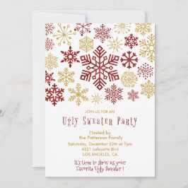Ugly Sweater Party Einladung Elegante Schneeflocke