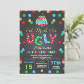 Ugly Sweater Party Einladung essen Drink & Be Ugi (Stehend Vorderseite)
